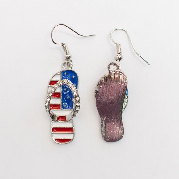 United States of America Shoe, Sandal Earrings American Flag, USA 4th of July - - Picture 8 of 10